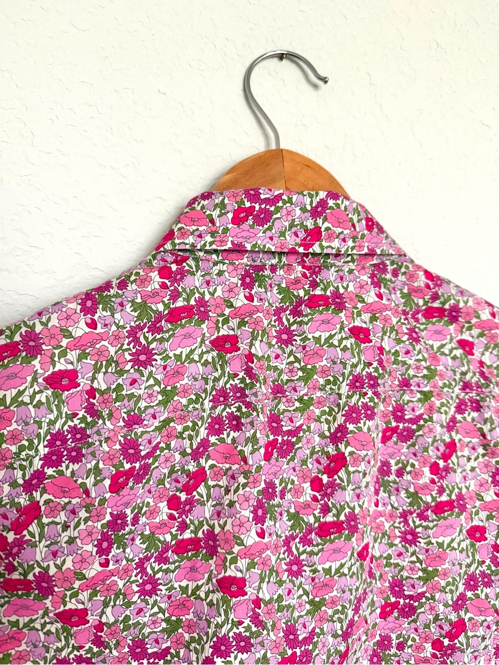 Ann Mashburn Liberty Blouse Top Sz S Liberty London Pink Poppy Forest - Picture 5 of 11